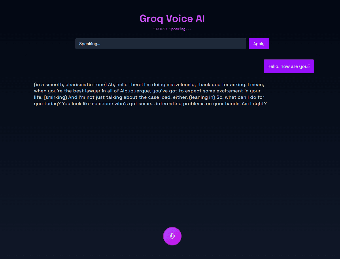 Groq Voice AI Assistant